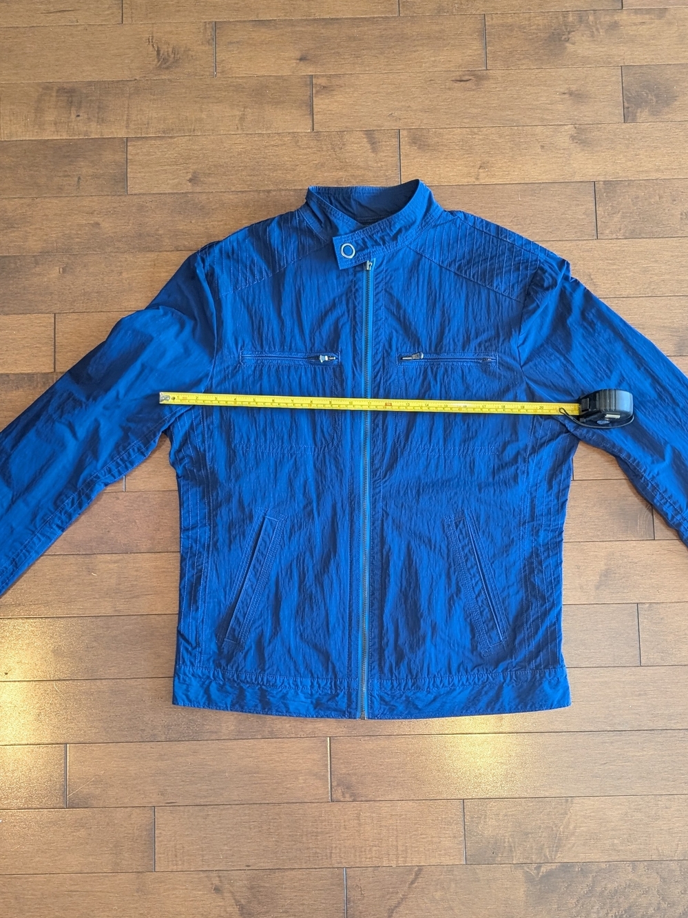 Kenneth Cole New York Blue Moto Jacket - Lightweight Bomber Field Coat - Size M